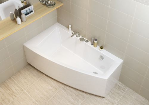 Cersanit VIRGO MAX Асимметричная акриловая ванна 160x90, правосторонняя, без ножек, белая в Крымске