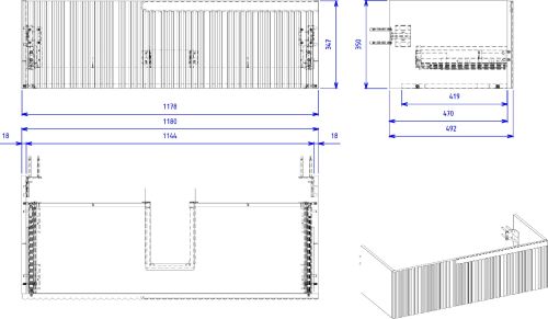 Тумба под раковину STWORKI Вестфолл 120 серая матовая в Крымске