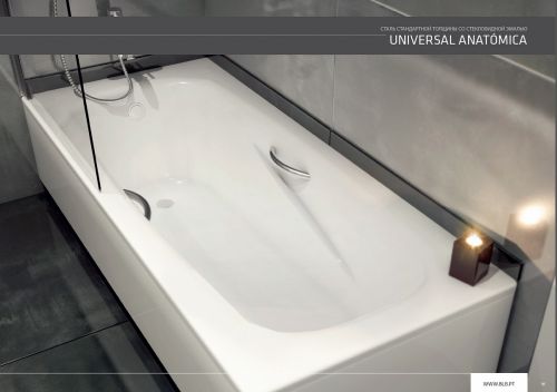 BLB UNIVERSAL ANATOMICA HG Стальная ванна 170*75, с отверстиями для ручек, белая в Крымске