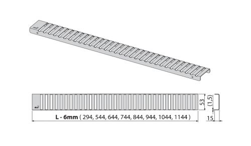 LINE-300L Решетка для водоотводящего желоба (Нержавеющая сталь глянцевая) Alca Plast в Крымске